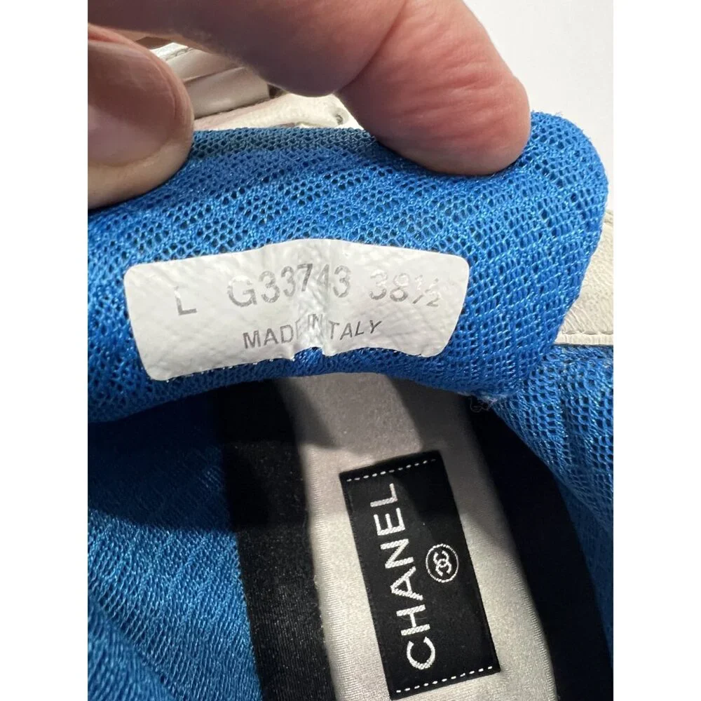 Chanel Suede Sneakers in Cream and Silver - Picture 9 of 9